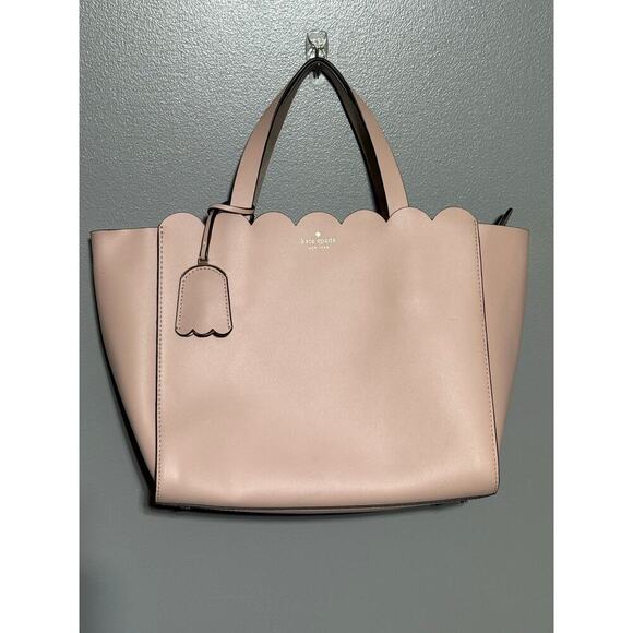 Kate Spade Pink Scalloped Edge Satchel Gold Inside Great Condition Summer Pastel - Picture 1 of 13
